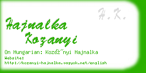hajnalka kozanyi business card